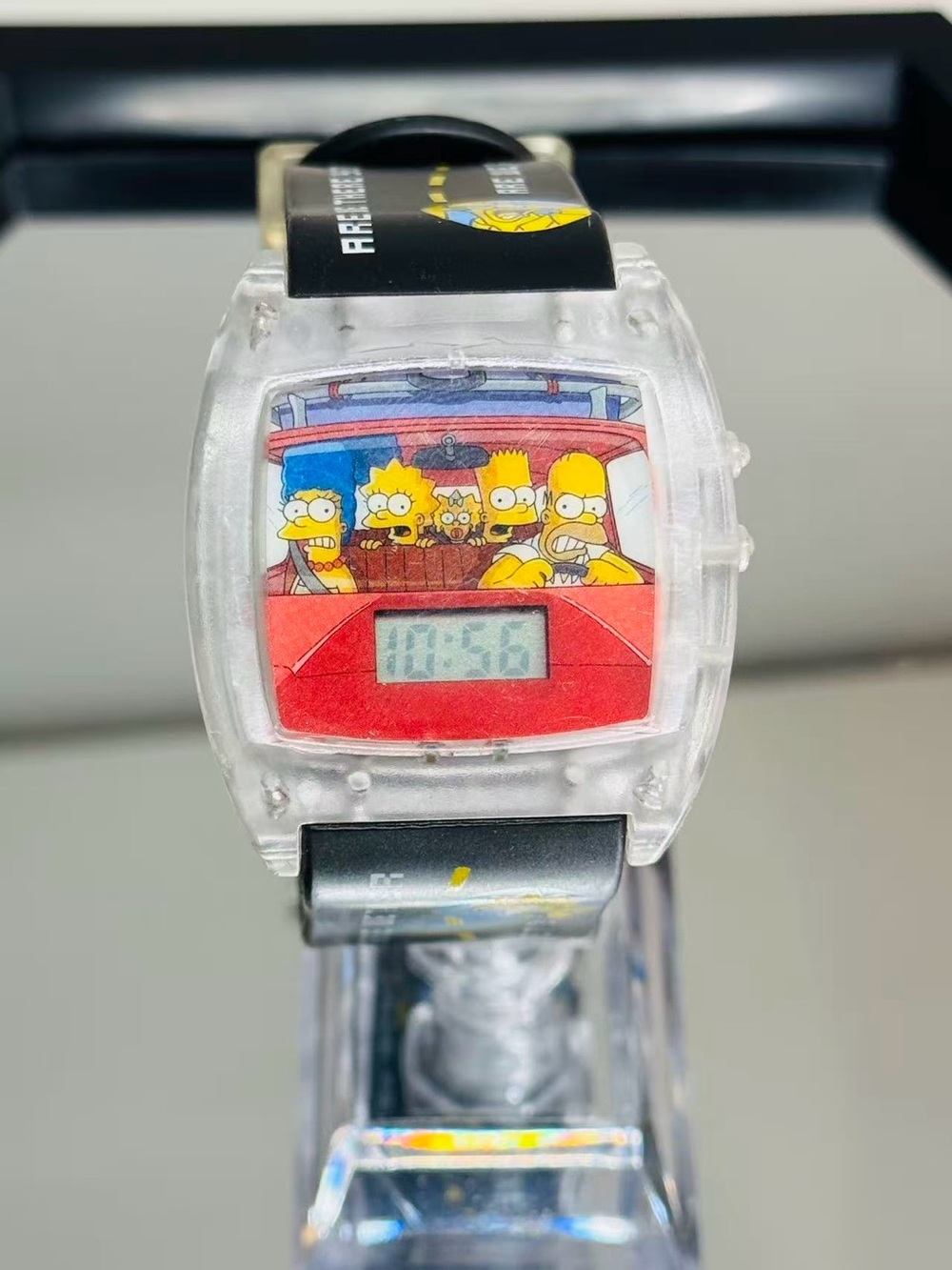 Vintage Simpsons Watch Digital Quartz Watch 48mm Black Strap New Battery Runs